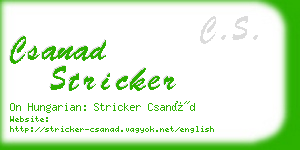 csanad stricker business card
